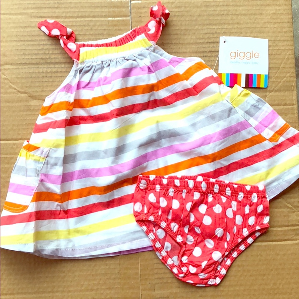Giggle summer stripes tie strap dress
